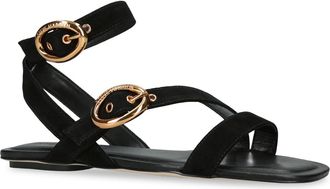 Steve Madden Womens Suede Karmin Black Sandals - Size UK 4
