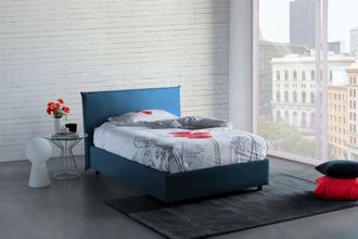 Talamo Italia Talamo Italia - Cama De Plaza Y Media Ashasa, Cama Contenedor Con Revestimiento De Tela, 100% Made In Italy, Apertura Frontal, Adecuado Para Colch&oacute;n C