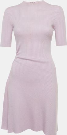 Maje Lilac Rib Knit Cut Out Detail Mini Dress