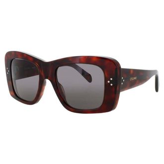 Celine Ladies Brown Rectangular Sunglasses CL40321I52A