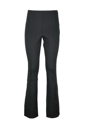Calvin Klein Flared Black Trousers With Vertical Seam Detailing And Subtle Hem Slits