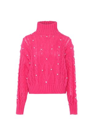 Faina trui met parels Dames roze