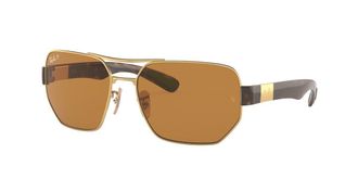 Ray-Ban RB3672 Polarized 001/83 Mens Sunglasses Gold Size 60