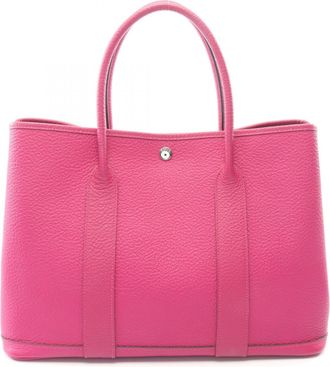 Herm&egrave;s Pink Country Leather Leather Handbag Tote Bag (Pre-Owned)