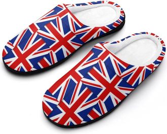 Generic United Kingdom UK Flag Funny Mens Cotton Slippers Soft Non-Slip Rubber Sole House Slipper Indoor Outdoor