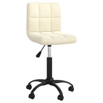 vidaXL Silla De Oficina Giratoria De Terciopelo Crema Vidaxl