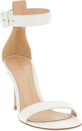 Gianvito Rossi Womens Portofino Heel Sandal White Nappa Leather
