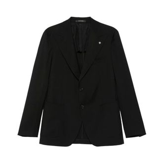 Tagliatore Blazers, male, Black, Size: 3XL Pin-lapel Virgin Wool Jacket