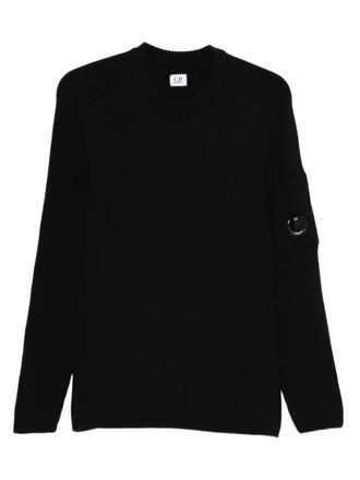 C.P. Company Lens-detail jumper - men - Cotton/Polyamide - L - Black