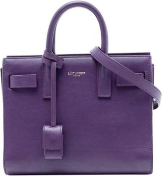 Saint Laurent Pre-owned Handbags, female, Purple, Size: ONE SIZE Pre-owned The Sac De Jour satchel