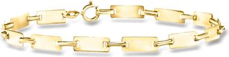 Ross-Simons Italian 10kt Yellow Gold Alternating Rectangular and Paper Clip Link Bracelet