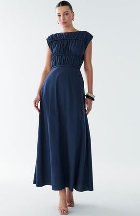 BWLDR Eden Maxi Dress in Navy Blue at Nordstrom, Size 6