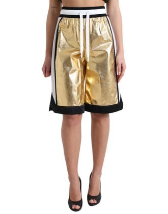 Dolce & Gabbana Metalen Korte Broek Gouden Stijl