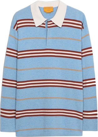 Guest In Residence Truien & Vesten, Heren, Blauw, XL, Kasjmier, Gestreept Rugbyshirt