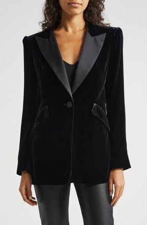 L'agence Sheila Structured Velvet Blazer in Black at Nordstrom Rack, Size 00