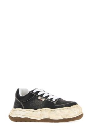 Miharayasuhiro Unisex Black Leather Oliver Sneakers