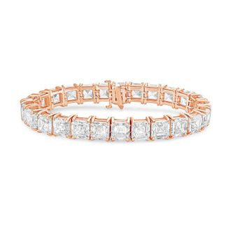 Diana M. Jewels 14kt Rose Gold 21cts Lab Grown Asscher cut Diamond Bracelet