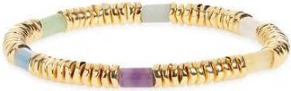 Eye Candy Los Angeles Gal Agate Beaded Stretch Bracelet in Gold at Nordstrom Rack