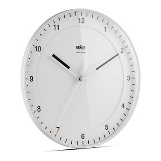 Braun Klassische Funkwanduhr In Wei&szlig;/pr&auml;zises Leisegangwerk/sekundenzeiger Mit Floating-effekt (ohne Ticken) / Geh&auml;rtetes Glas/durchmesser 30 Cm/modell Bc17