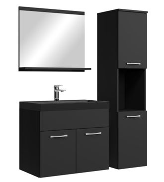 Badplaats Conjunto De Muebles De Ba&ntilde;o Montreal 60 X 35 Cm - Negro Mate - M