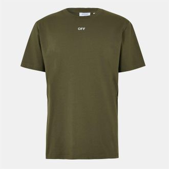 Off-white Mens Off White Off Stamp T in Moss - Green - Size X-Small
