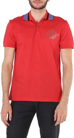 Roberto Cavalli Mens Jasper RC Monogram Polo Shirt, Size Medium