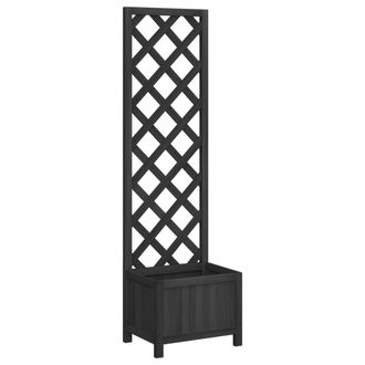 vidaXL Vidaxl - Jardinera Con Enrejado Madera Maciza De Abeto Negro