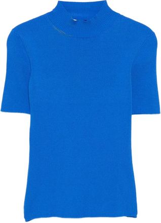 Oscar De La Renta Top a collo alto - Blu
