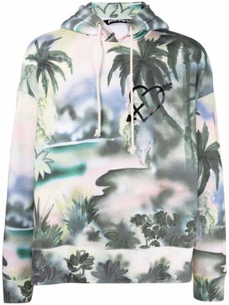 Palm Angels Felpa Paradise con cappuccio - Verde