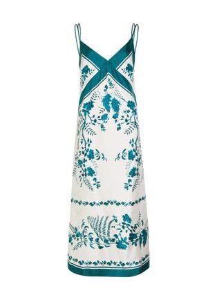 Erdem Printed Silk Midi Dress - Blue - 12 (UK12 / M)