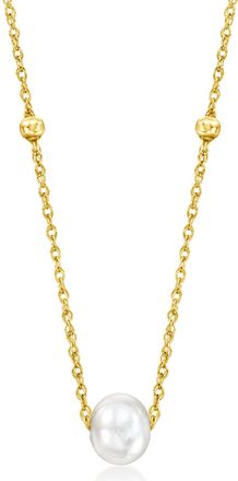 RS Pure by Ross-Simons 4-5mm Cultured Pearl Station Necklace in 14kt Yellow Gold