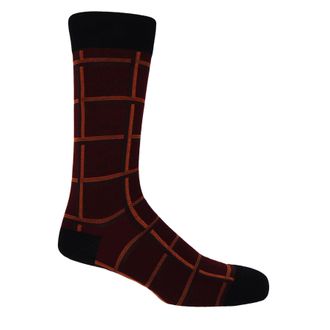 Peper Harow Check Mens Socks - Maroon