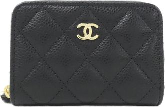 Chanel Black Grained Calfskin Coin Purse/Coin Case (Pre-Owned)