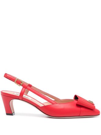 Bally 55mm bow-detail pumps - women - Leather - 39.5 - Red