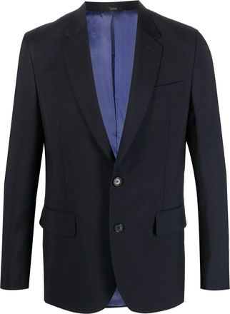 Paul Smith V-neck classic-lapel blazer - men - Wool/Mohair/Cupro - 54 - Blue
