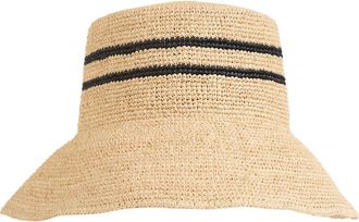 Vince Stripe Straw Bucket Hat in Natural at Nordstrom Rack