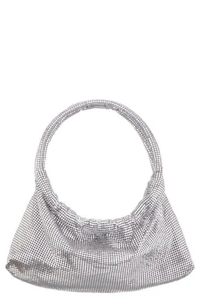Nina Joyce Mesh Top Handle Bag in Silver at Nordstrom