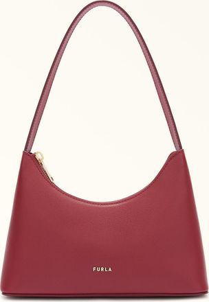 Furla Diamante Borsa A Spalla Mini Ciliegia D Rosso Pelle Di Vitello Sidney Donna
