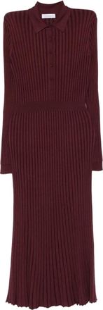 Gabriela Hearst Abito midi a coste - Rosso