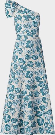 Shoshanna Lolla One-Shoulder Floral Jacquard Maxi Dress