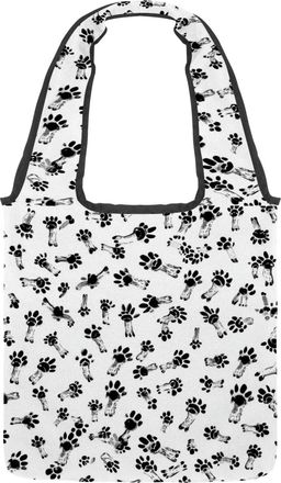 Generic Abstract Cat Dog Paw Reversible Canvas Shoulder Tote - Double-Sided Print, 12oz Cotton, 27cm Drop, Fold-Flat Bag for Travel, Shopping, Street Outings