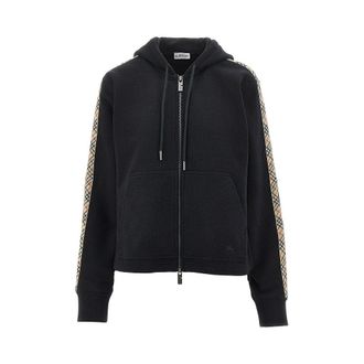 Burberry Full-zip hoodie with Check trimmings Woman XS