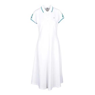Tommy Hilfiger Midi Dresses, female, White, Size: 2XS Long Polo Dress