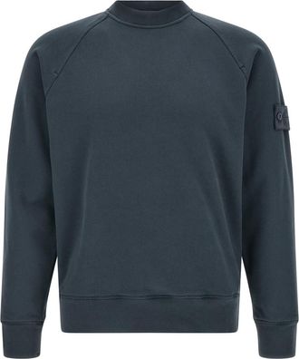Stone Island Blue Logo Badge Sweatshirt