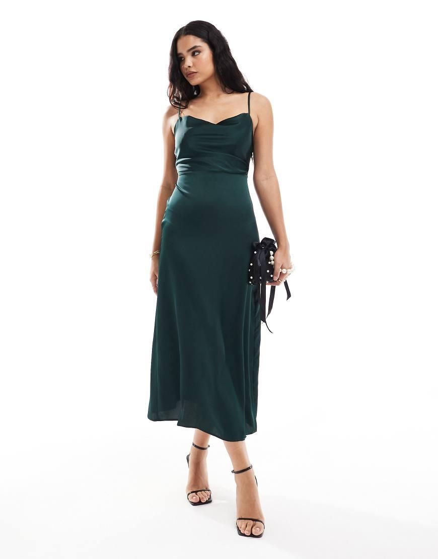 vila green dress Buy VILA Green Satin Cowl Strap Ankle Dress from Next USA
