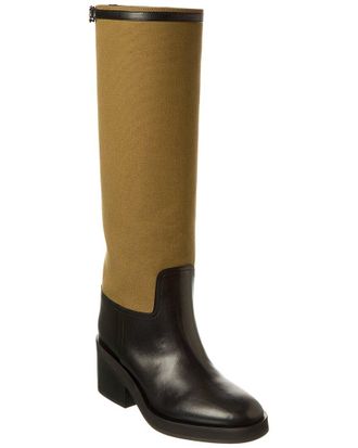 Jimmy Choo London Yasmin 70 Canvas & Leather Knee-High Boot