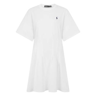 Polo Ralph Lauren Short Dresses, female, White, Size: S Shaped Cotton Dress