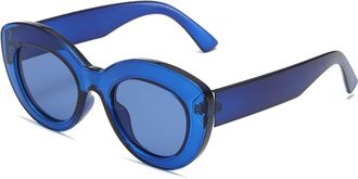 Generic Mens And Womens Small Frame Outdoor Sunglasses Vacation Commuter Sports Sun Glasses(Blue)