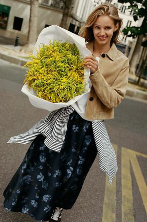 Maeve The Jacie Poplin Printed Maxi Skirt by Maeve