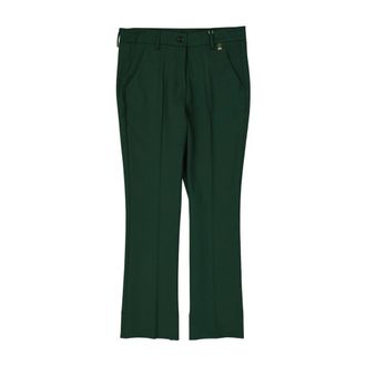 Herno Cropped Broek - Dames - Wijde Broeken - Groen - M - Wol - Broeken